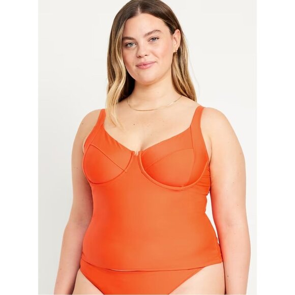 Old Navy Underwire Tankini Swim Top Women's Size XXL Warm Sunset New with Tags - Picture 2 of 6